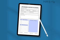 Canva Sponsored Content Planning Template, Influencer Market Product Image 4