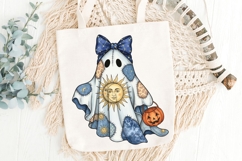 Celestial Patchwork Ghost Sublimation PNG, Boho Ghost Png. Product Image 7