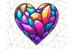 Stained Glass Hearts and Butterflies Clipart PNG Product Image 3