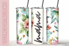 Watercolor flower mom 20Oz Tumbler Sublimation Product Image 1