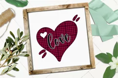 Baffalo Plaid Love PNG For Valentines Day Sublimation Product Image 5