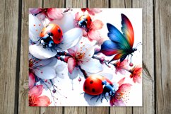 Watercolor spring flower | Skinny tumbler Sublimation bundle Product Image 7