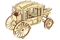 Carriage SVG laser cut file, Caravan wagon 3d puzzle file Product Image 8