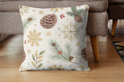 Snowy Winter Woodland Digital Paper, Cozy Snowflake Product Image 7