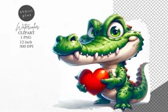 Animals clipart, Crocodile clipart, Heart clipart Product Image 1