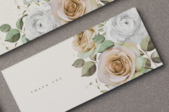 wedding invitation card set with roses flower watercolor Product Image 7