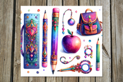 Back to school | 4 Skinny tumbler sublimation designs, PL2 Product Image 3