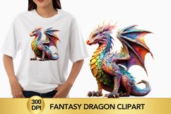 Watercolour Fantasy Dragon Clipart Product Image 1
