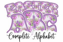 Easter Sublimation Alphabet Clipart Printable Lettering Set Product Image 1