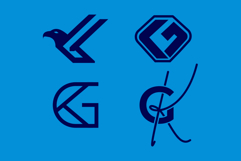 Set Collections of Abstract K G or G K Monogram Logo Designs Product Image 2