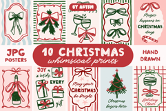 10 Coquette Christmas Wall Art Bundle | Retro Holiday Cards Product Image 1