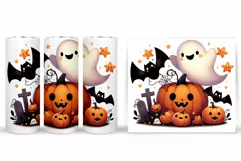 Cute Ghost Tumbler Sublimation. Ghost Halloween Tumbler Product Image 2