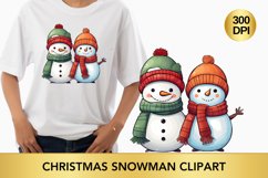 colorful Christmas snowman clipart, snowman sublimation Product Image 1