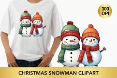 colorful Christmas snowman clipart, snowman sublimation Product Image 1