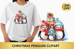christmas cute penguin clipart, penguin sublimation Product Image 1