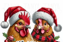 Merry Chickmas PNG, Cute Chicken Christmas Sublimation Product Image 3