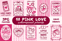 10 Coquette Pink Love Wall Art Bundle Product Image 1