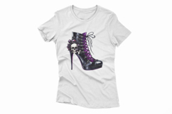 Gothic Witch High Heels Skull Boots Digital PNG Product Image 2