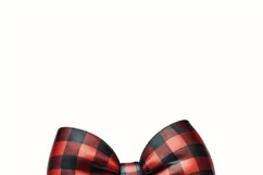 Christmas Buffalo Plaid Bow PNG, Sublimation Design, Festive Product Image 3