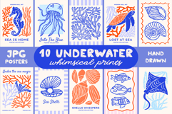 10 Ocean Life Prints, Coastal Wall Art, Sea Animals Posters Product Image 1