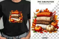 Autumn Digital Prints: Sweaters, Pumpkins, Leaves, PNG Craft Product Image 1