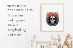 Sugar Skulls Sublimation, Day of The Dead png Product Image 3