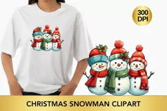 colorful Christmas snowman clipart, snowman sublimation Product Image 1