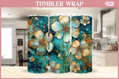 Flower Tumbler Sublimation Wrap | Alcohol Ink Tumbler Wrap Product Image 7