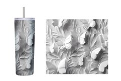 3D Flowers Tumbler Wrap. 3D Butterfly Plaster Tumbler Product Image 3