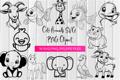 Cute Animals SVG PNG Clipart Product Image 1