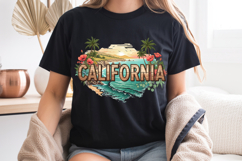 California State PNG, Vintage Coastal Sunset Sublimation Product Image 8