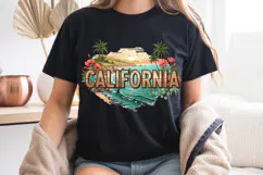 California State PNG, Vintage Coastal Sunset Sublimation Product Image 8