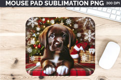 Watercolor Dog Mouse Pad Sublimation - Christmas PNG Design Product Image 1
