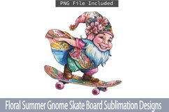 Floral Summer Gnome Skate Board Sublimation Bundle Product Image 9