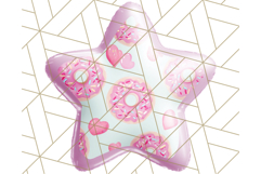 Cute Puffy Star Clipart PNG, 3D Glossy Pastel Stars Clip Art Product Image 3