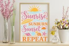 Sunrise Sunburn Sunset Repeat Svg, Summer Vacation Svg. Product Image 8
