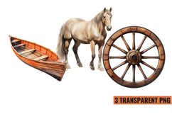 Vintage Rustic Wooden Clipart, Vintage Wooden Clipart Product Image 1