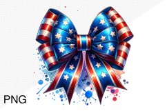 4th of July Big Bow Ribbon - Sublimation PNG Product Image 1