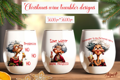 Christmas wine tumbler design Bundle Funny elderly old lady Product Image 9