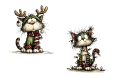 Christmas Cat, Whimsical, JPG, Junk Journal Product Image 5