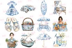 Blue Chinoiserie Summer Clipart - 53 Summer Png Bundle Product Image 4