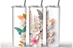 3D Flower Tumble Sublimation Wrap Butterfly Flowers Product Image 1