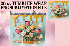 Cheerful days 20oz tumbler wrap, 3D Flowers Product Image 1