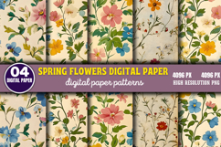 Spring Flowers Digital Paper Bundle PNG Product Image 8