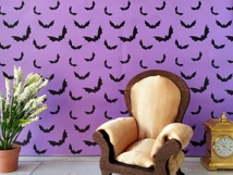 Dollhouse wallpaper Halloween style with bat digital downloa Product Image 7