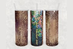 The Best Teacher Ever Gold Glitter Brush 20oz skinny tumbler Product Image 1