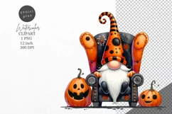 Halloween clipart, Gnome clipart, Kids Halloween Product Image 1