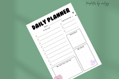 Cute Bubble Font Daily Planner Template PNG - Printable Self Product Image 5