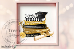 Graduation Books PNG Congrats Grad Gold &amp; black Glam Design Product Image 7
