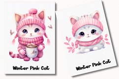 Winter Pink Cat 46 Cliparts Collection Product Image 7